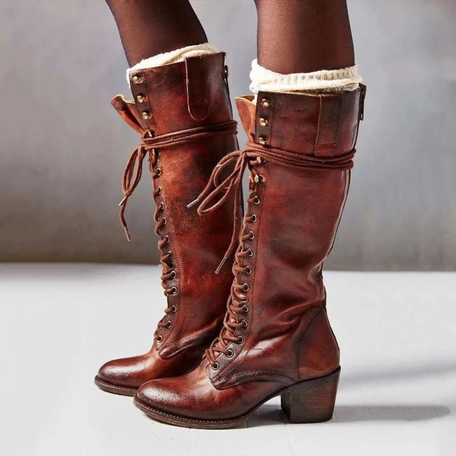 Women's Trendy Knee-High Boots with Chunky Heel