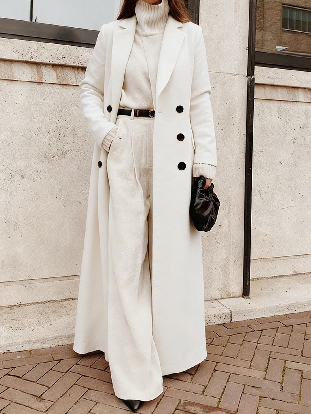 Women's Longline Coat with Pockets for Stylish Warmth