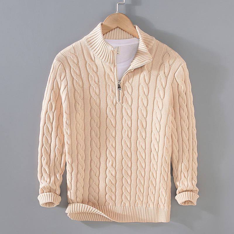 Men's Cotton Half-Zip Pullover Sweater