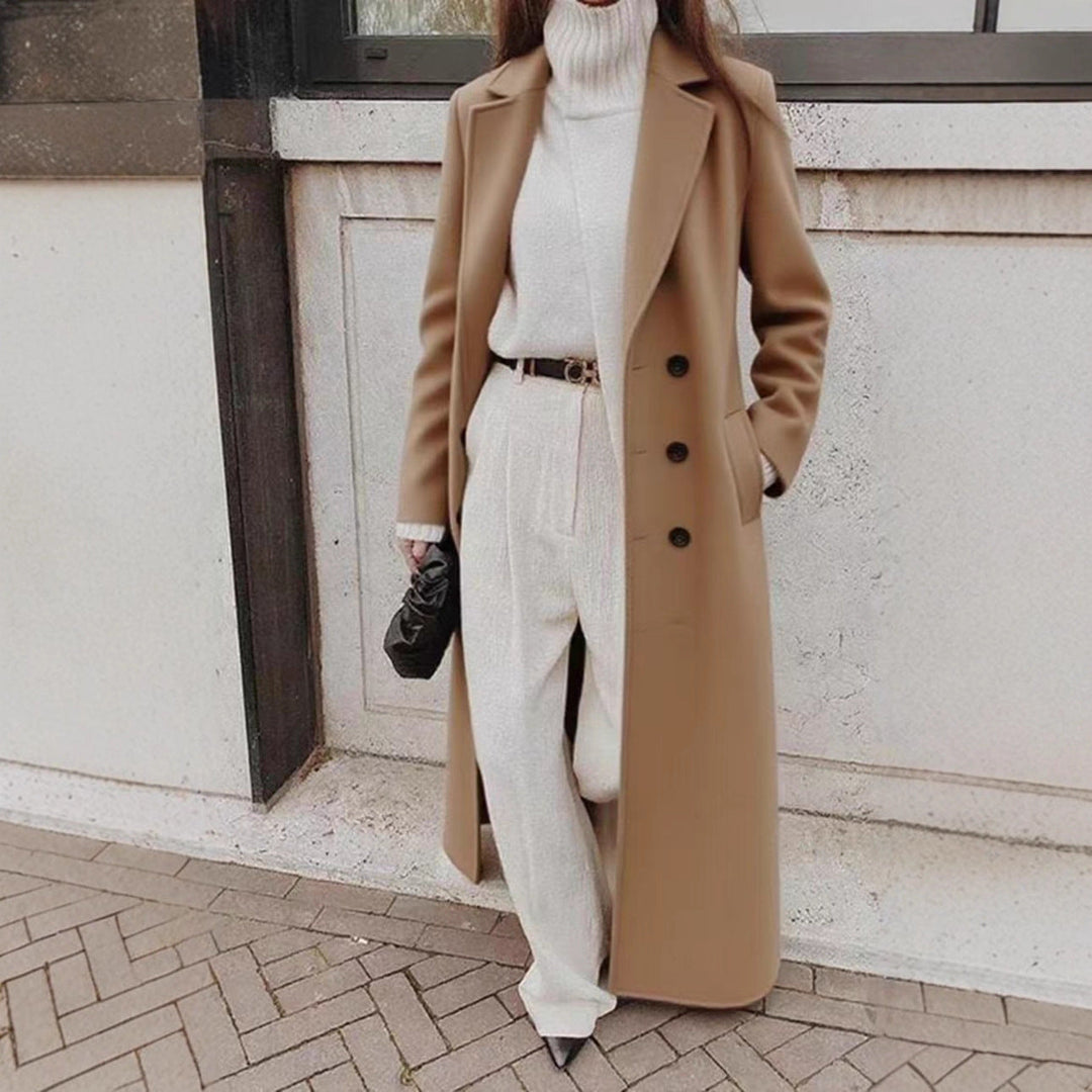 Women's Longline Coat with Pockets for Stylish Warmth