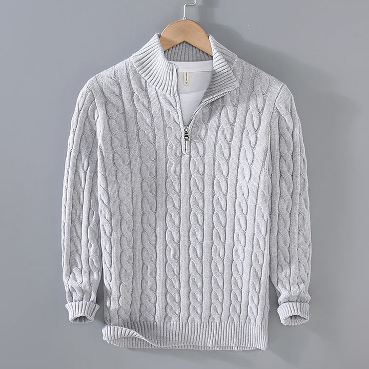 Men's Cotton Half-Zip Pullover Sweater