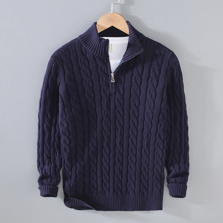 Men's Cotton Half-Zip Pullover Sweater