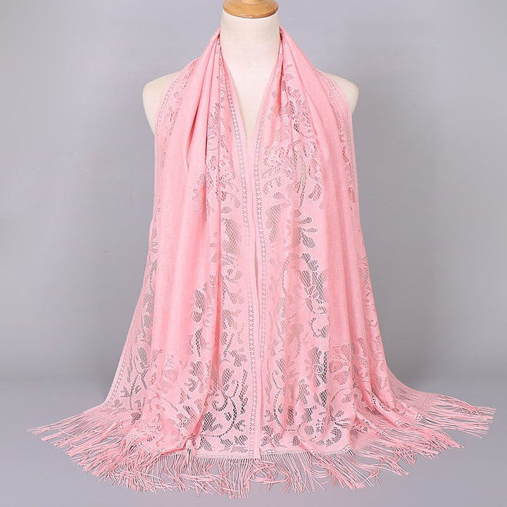 Women's Elegant Lace Scarf with Fringes