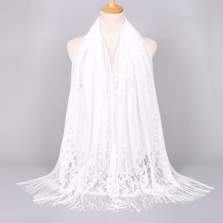 Women's Elegant Lace Scarf with Fringes