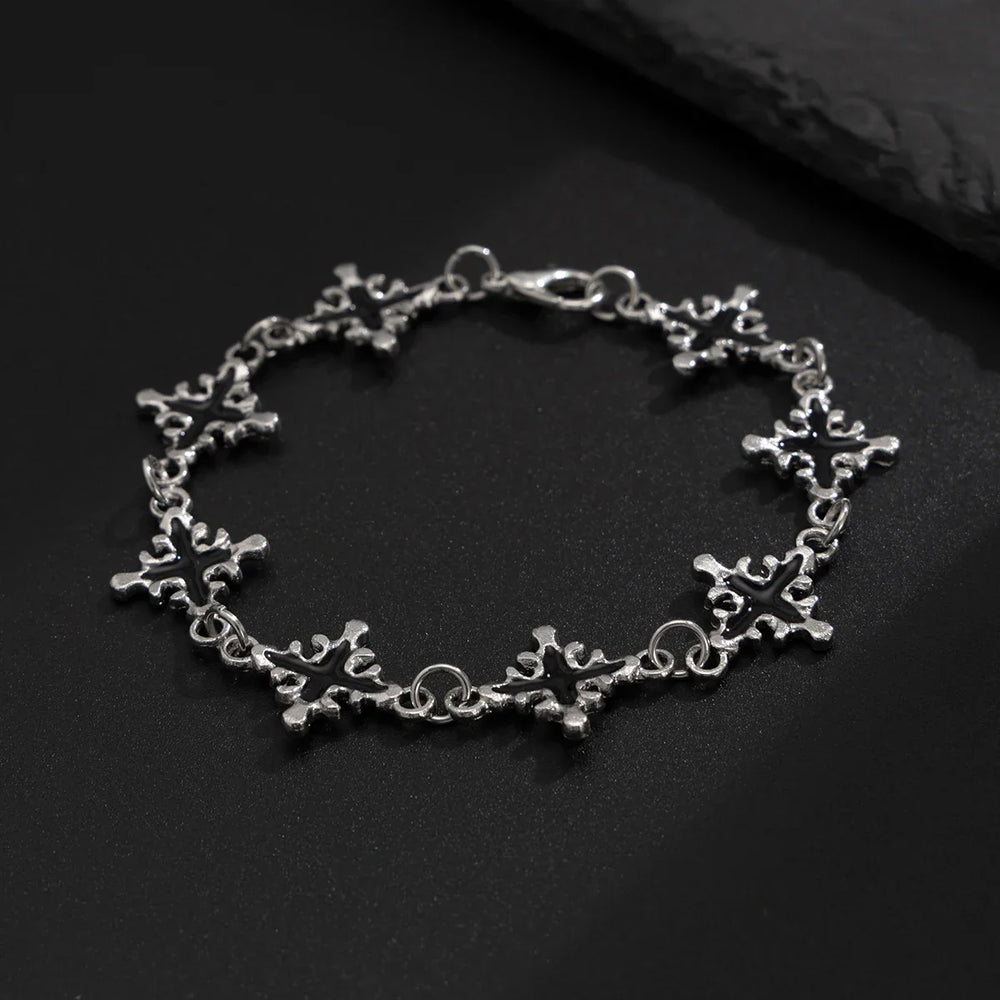 Obsidian Stone Cross Bracelet for Stylish Accessories-Omni Prime Goods