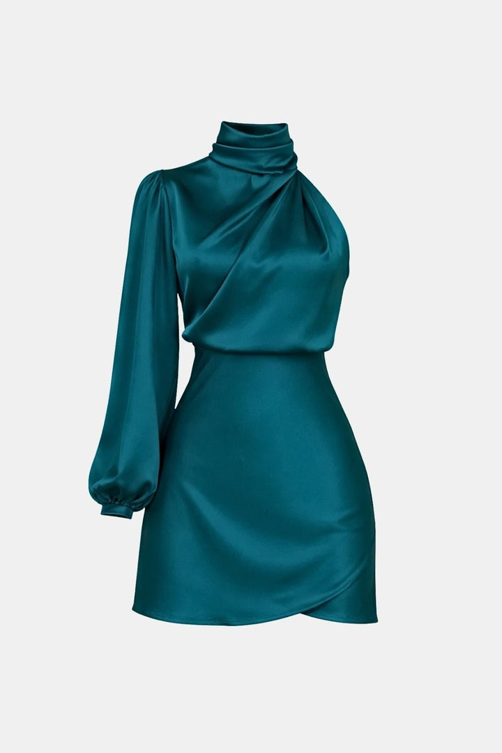 Olive | Women's One Shoulder Mini Dress-Omni Prime Goods