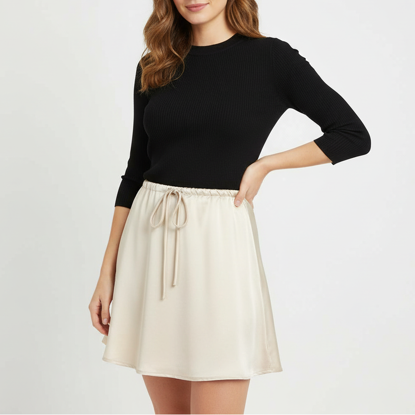 Orlina | Women's Satin Mini Skirt-Omni Prime Goods
