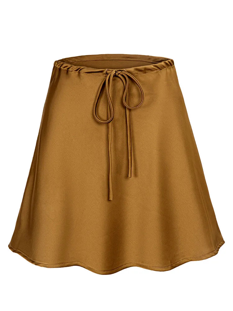Orlina | Women's Satin Mini Skirt-Omni Prime Goods