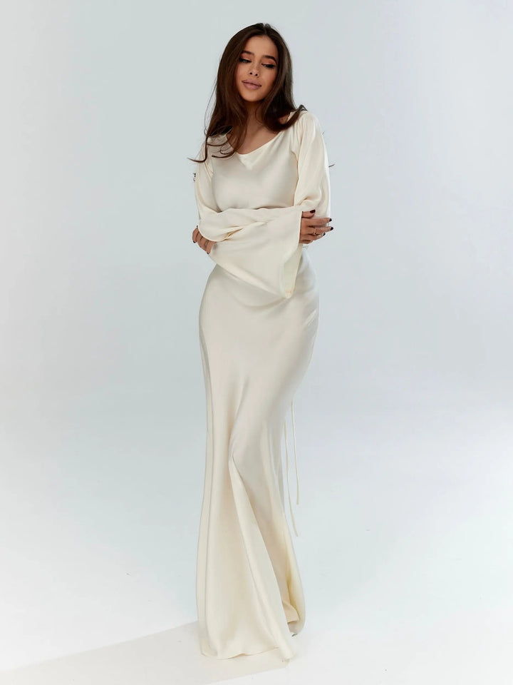 Pharia | Women's Long-Sleeve Maxi Dress – Elegant Versatile Style for Any Occasion