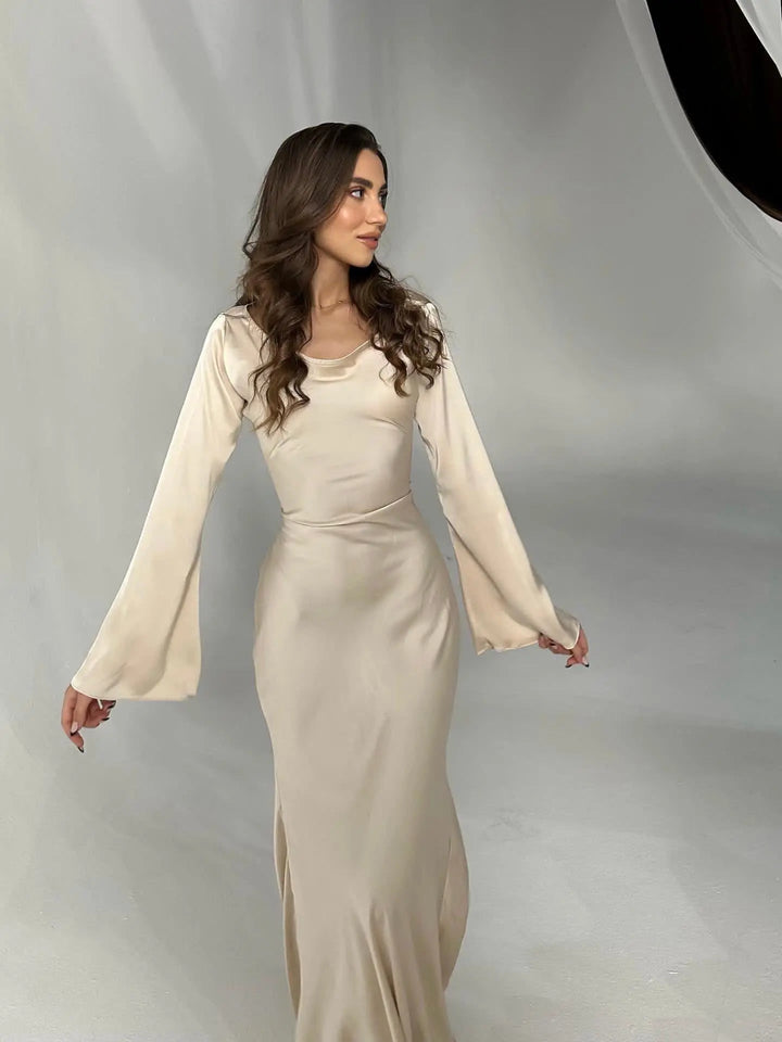 Pharia | Women's Long-Sleeve Maxi Dress – Elegant Versatile Style for Any Occasion