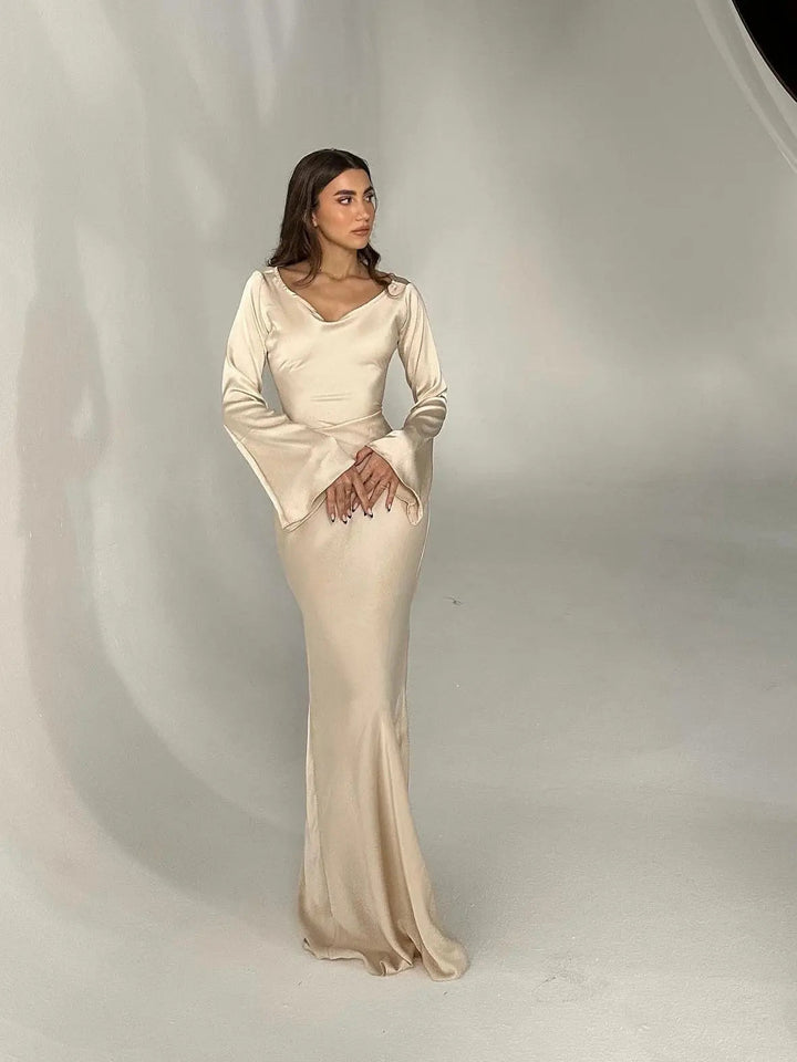 Pharia | Women's Long-Sleeve Maxi Dress – Elegant Versatile Style for Any Occasion
