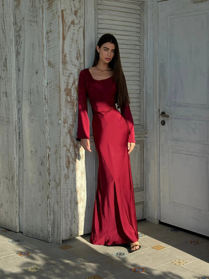 Pharia | Women's Long-Sleeve Maxi Dress – Elegant Versatile Style for Any Occasion