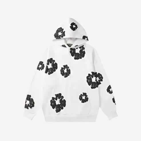 Printed Denim-Style Hoodie – Unisex Streetwear Sweatshirt