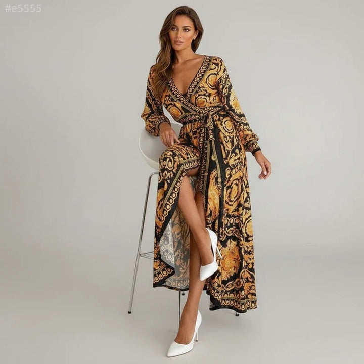 Sophia | Women's Printed Wrap Maxi Dress