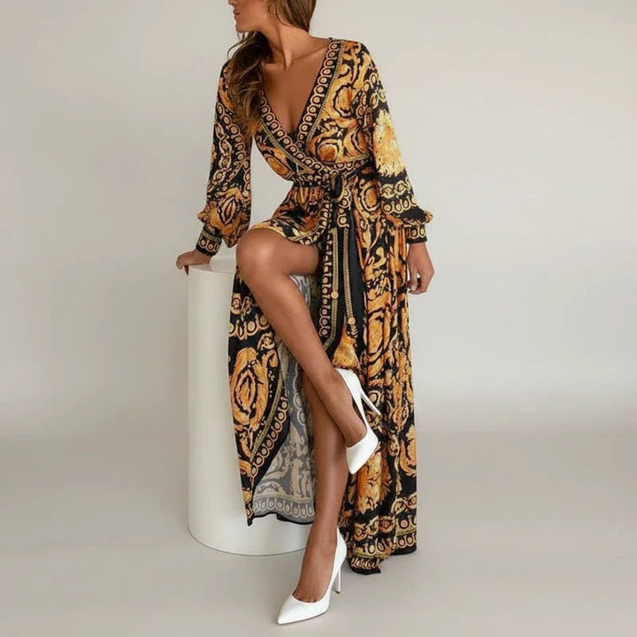 Sophia | Women's Printed Wrap Maxi Dress