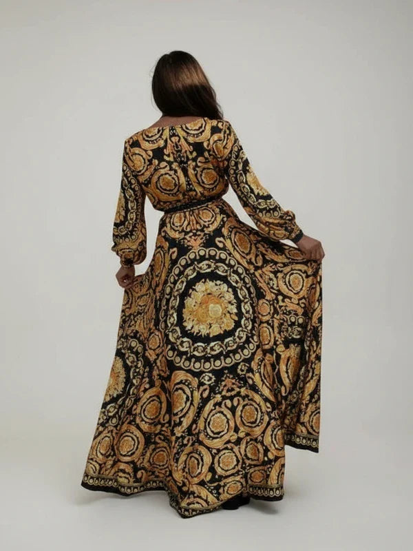 Sophia | Women's Printed Wrap Maxi Dress