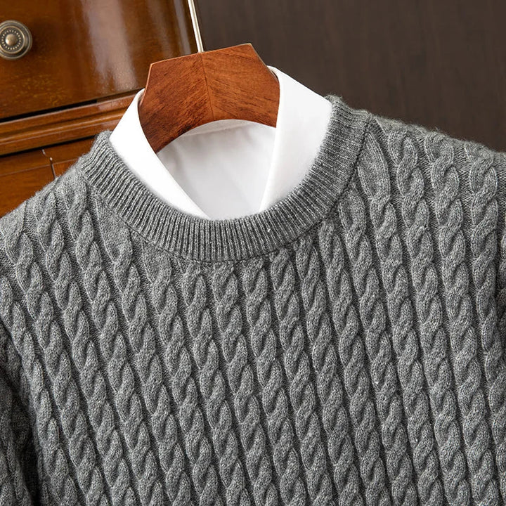 Men's Wool Blend Cable Knit Sweater