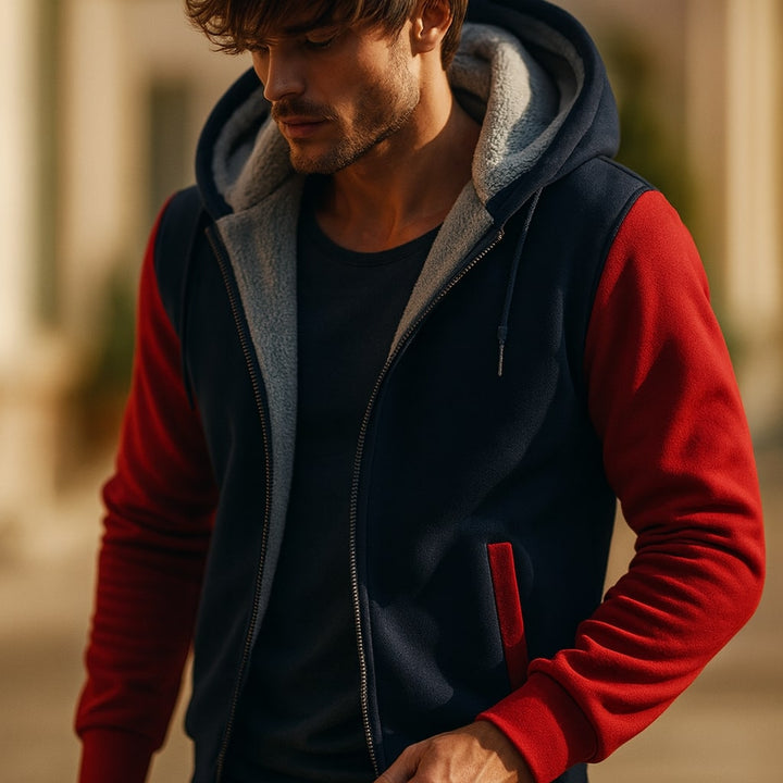 Men's Warm Lined Hooded Jacket