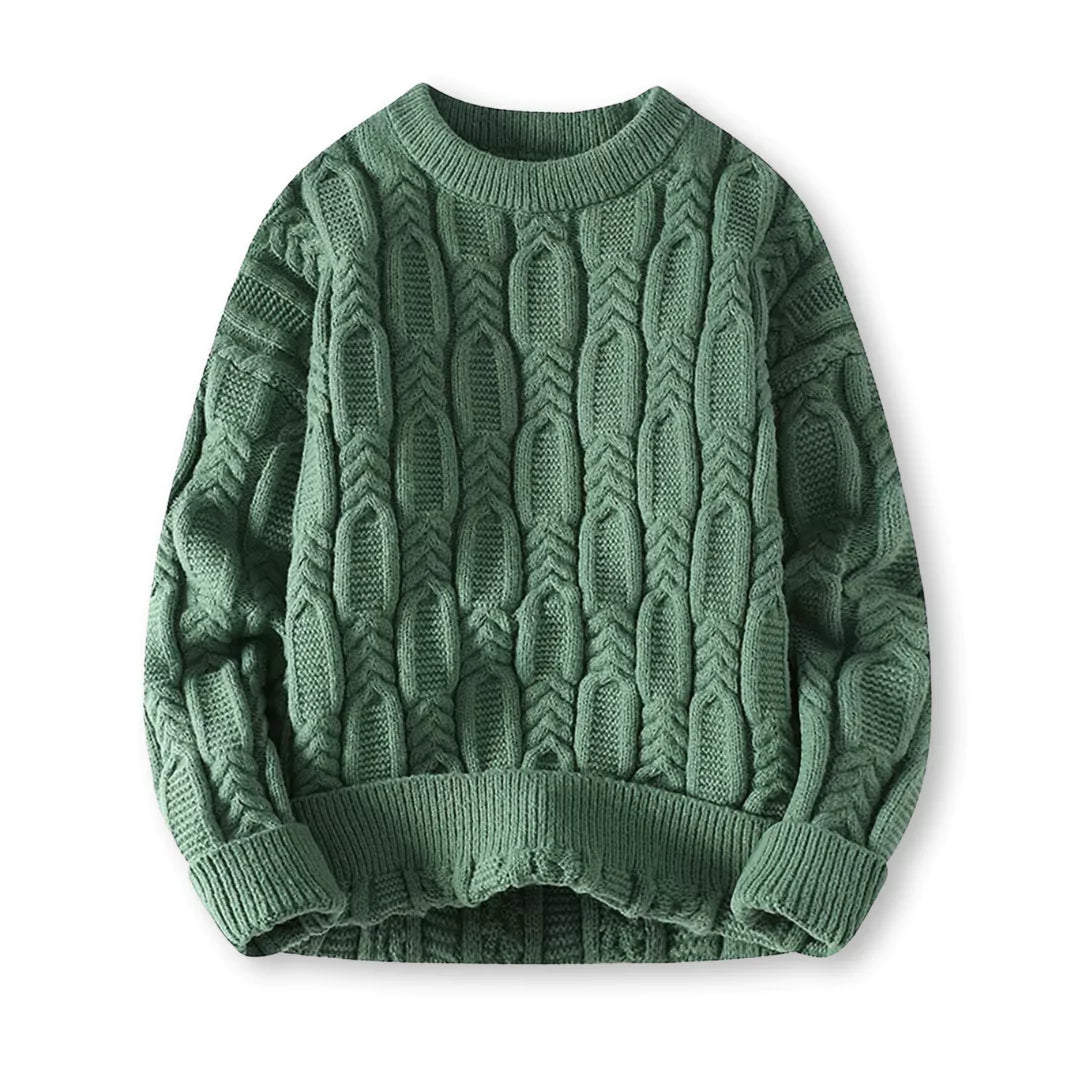 Strikkegenser for menn i ullblanding med tidløst, klassisk design