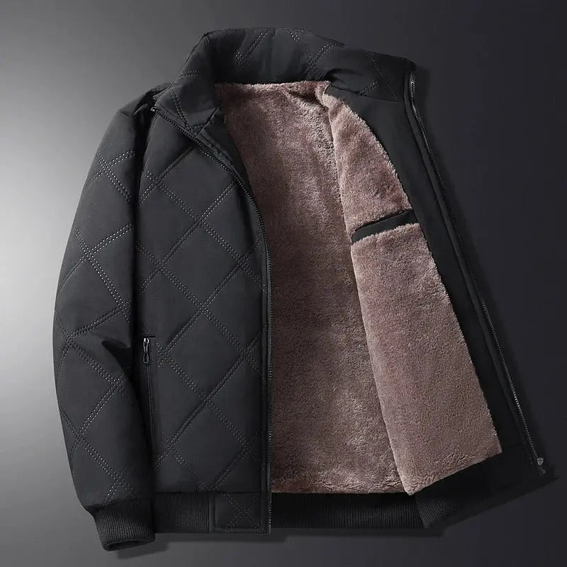 Men's Windproof Winter Jacket with Fleece Lining