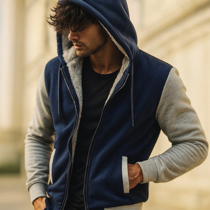 Men's Warm Lined Hooded Jacket