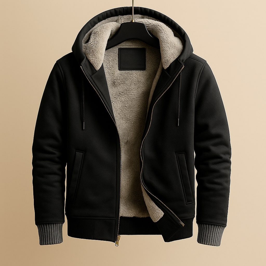 Men's Warm Lined Hooded Jacket