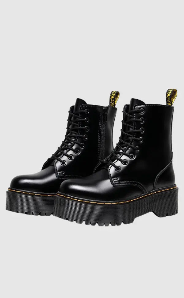 Rebellina | Women's Leather Platform Boots – Stylish Urban Comfort-Omni Prime Goods