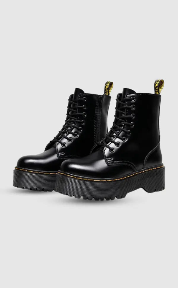 Rebellina | Women's Leather Platform Boots – Stylish Urban Comfort-Omni Prime Goods