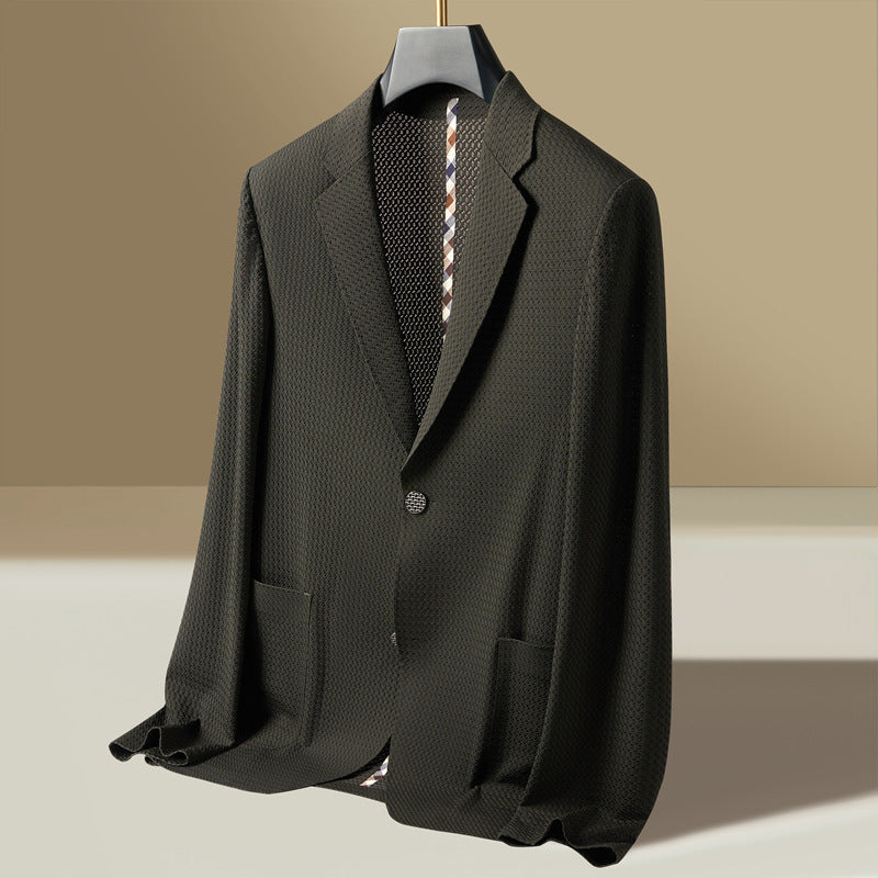 Rhys | Men's Lightweight Textured Single-Breasted Blazer-Omni Prime Goods
