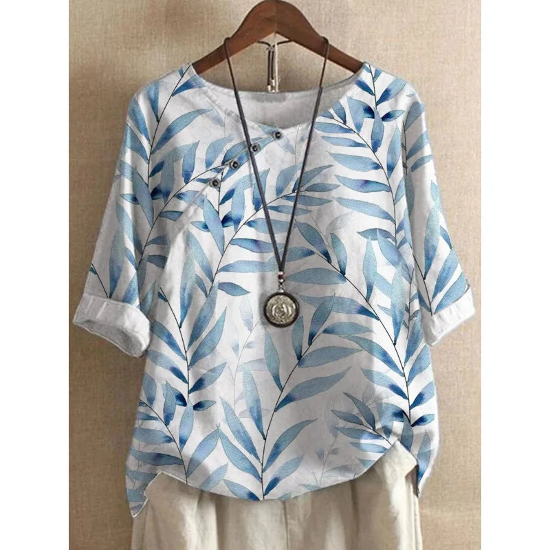 Rina | Women's Relaxed Linen Blouse-Omni Prime Goods