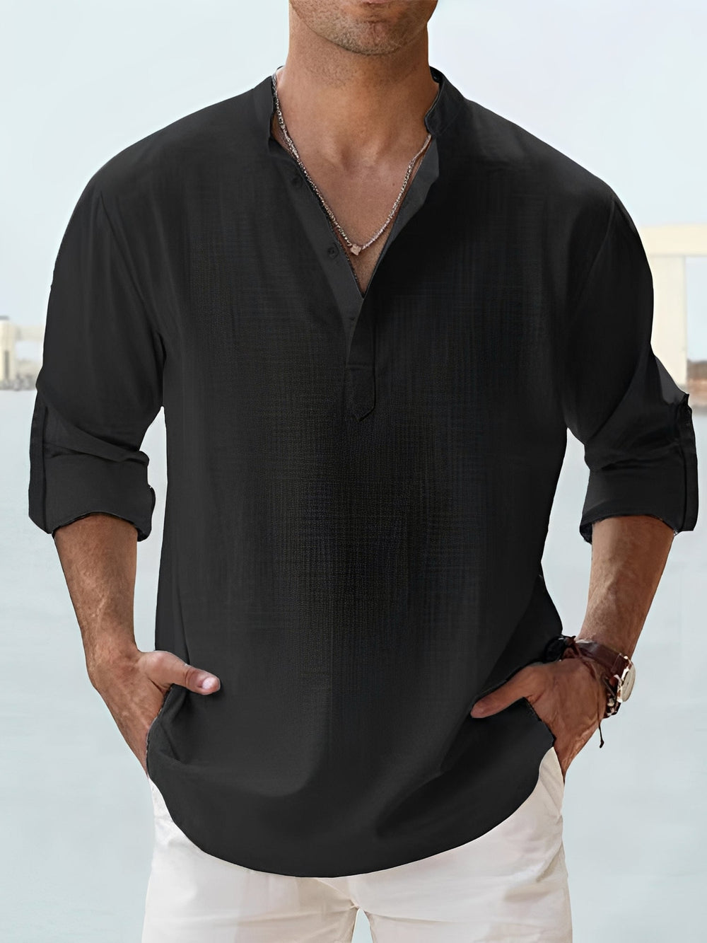 Ronnie | Men's Long-Sleeve Casual Shirt for Warm Days-Omni Prime Goods