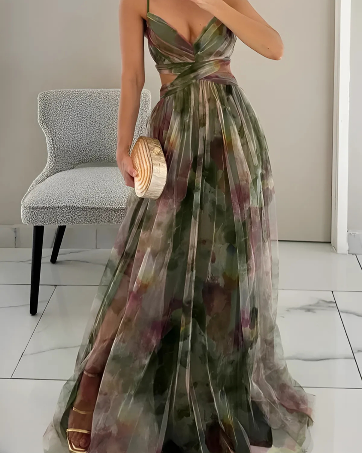 Rosina | Women's Floral Maxi Dress with Spaghetti Straps - Elegant Summer Fashion