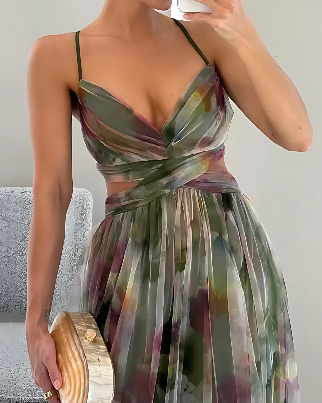 Rosina | Women's Floral Maxi Dress with Spaghetti Straps - Elegant Summer Fashion