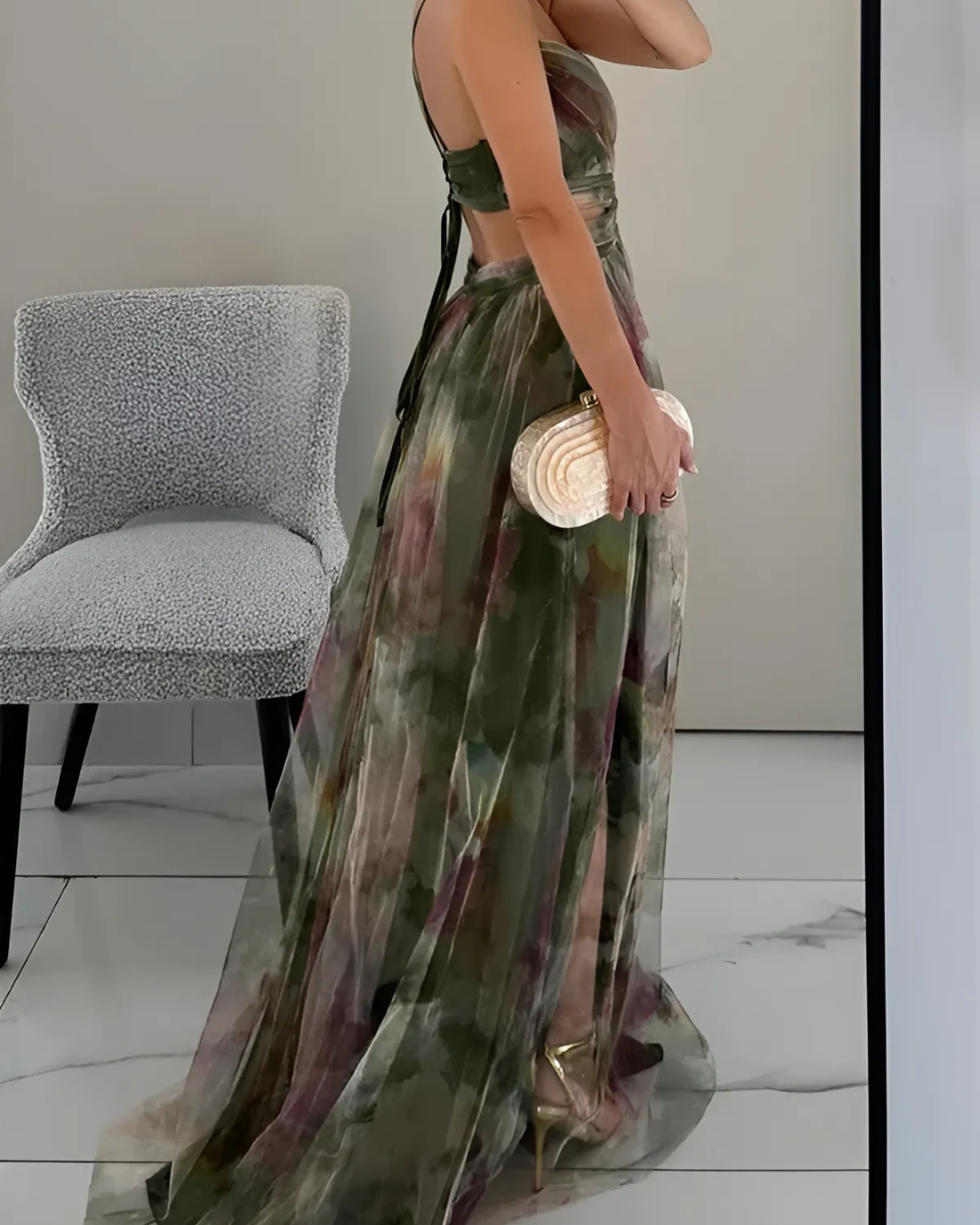 Rosina | Women's Floral Maxi Dress with Spaghetti Straps - Elegant Summer Fashion