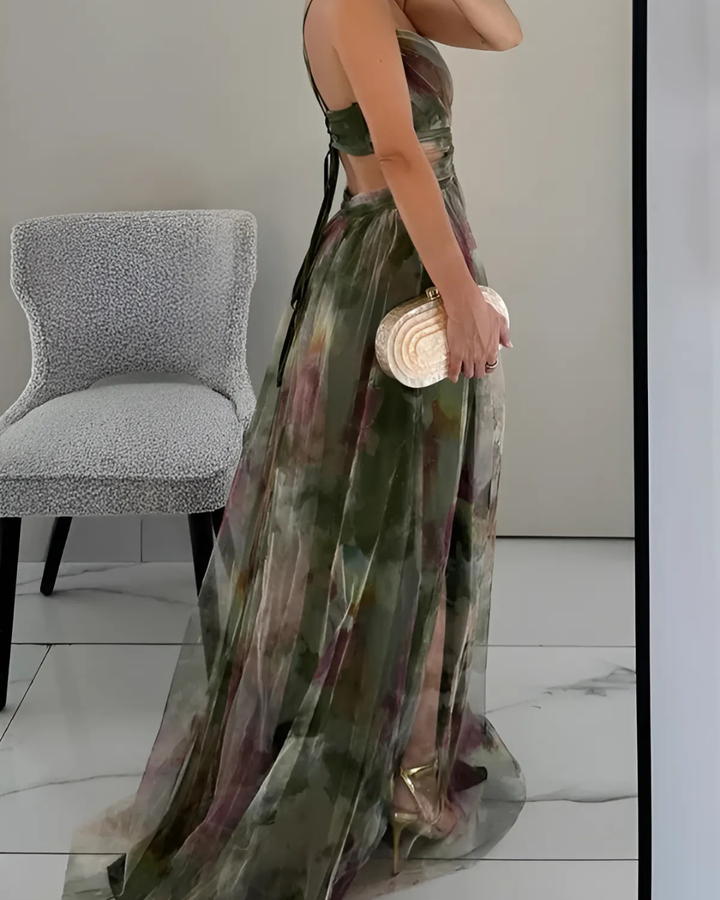 Rosina | Women's Floral Maxi Dress with Spaghetti Straps - Elegant Summer Fashion