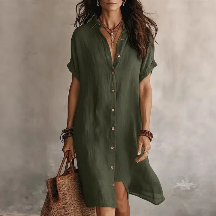 Rowan | Women's Button Down Shirt Dress-Omni Prime Goods