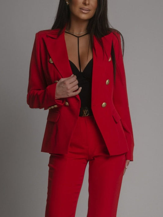 Ruby | Women's Double Breasted Blazer Ensemble-Omni Prime Goods