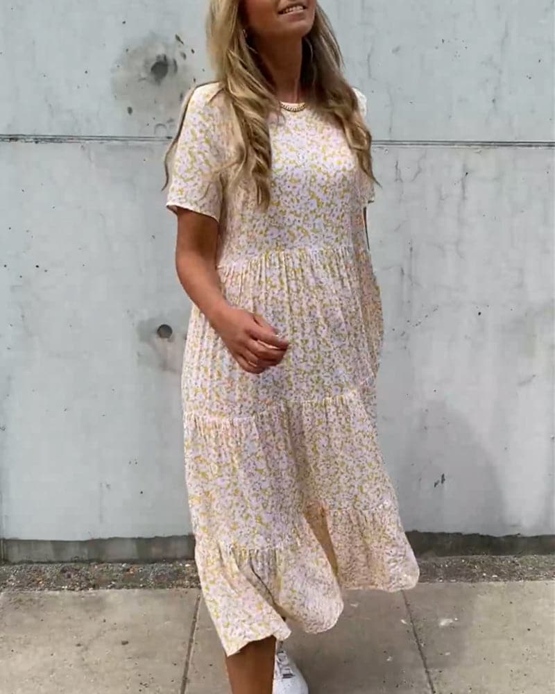 Ruby | Women's Tiered Midi Dress-Omni Prime Goods