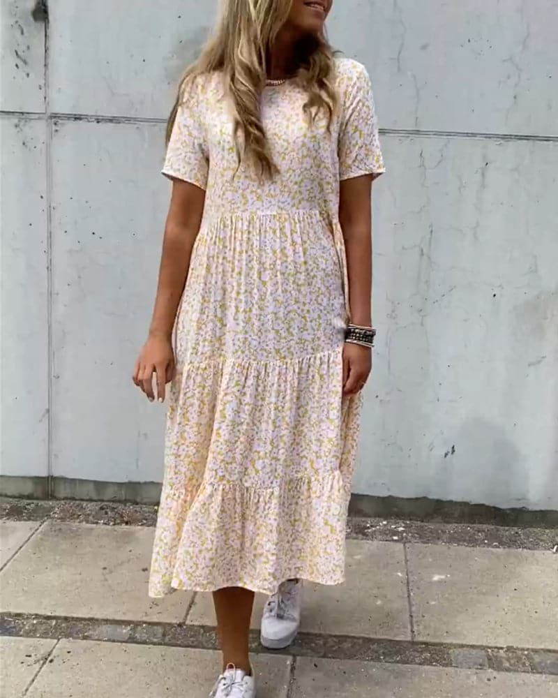 Ruby | Women's Tiered Midi Dress-Omni Prime Goods