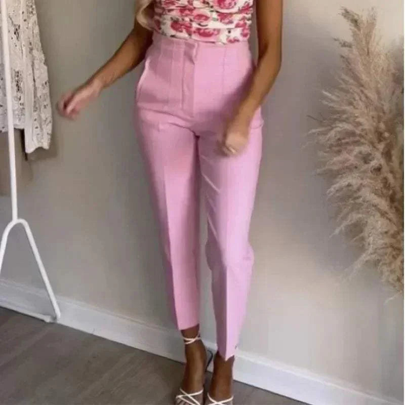 Women's High-Waisted Tapered Work Trousers