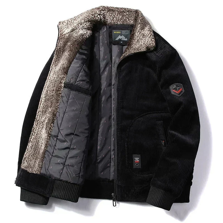 Men's Stylish Bomber Jacket with Cozy Collar and Functional Pockets