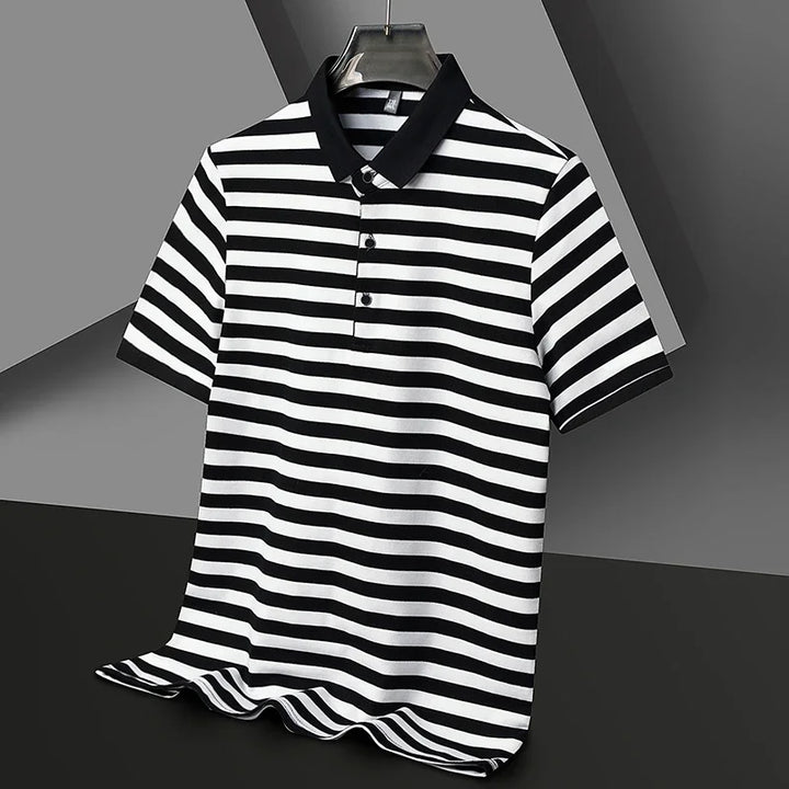 Men's Striped Cotton Polo Shirt