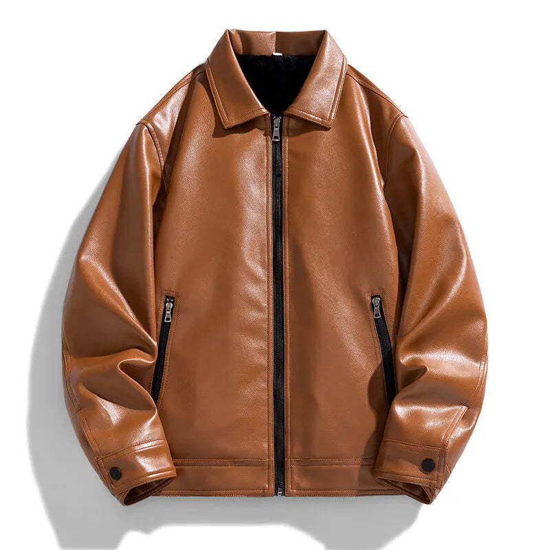 Men's Leather Bomber Jacket