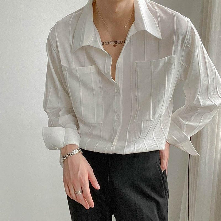 Liam | Men's Ribbed Shirt in Lisbon Style