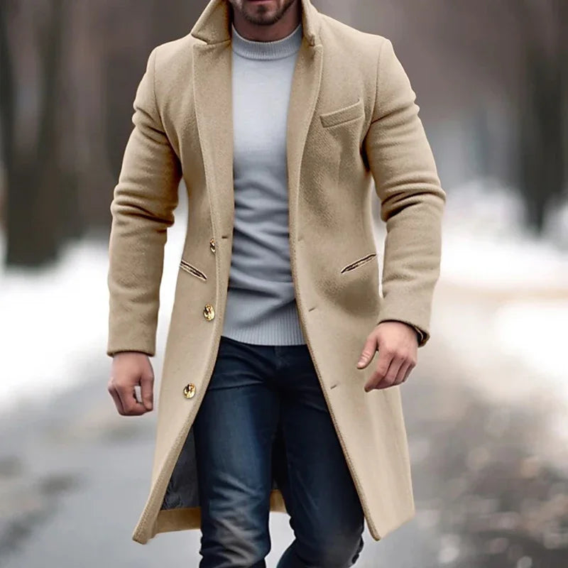 Men's Stylish Wool Overcoat
