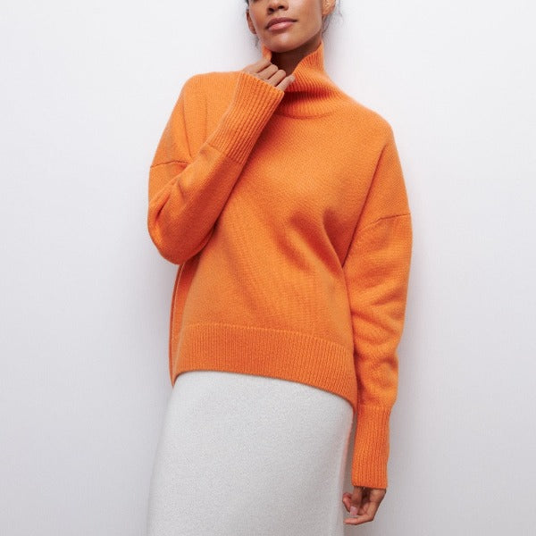 Women's Long-Sleeve Roll-Neck Knit Sweater