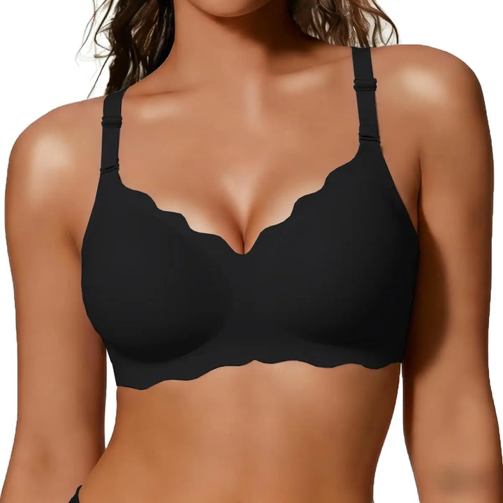 Women's Wireless Scalloped Push Up Bralettes - Soft Comfort Bra