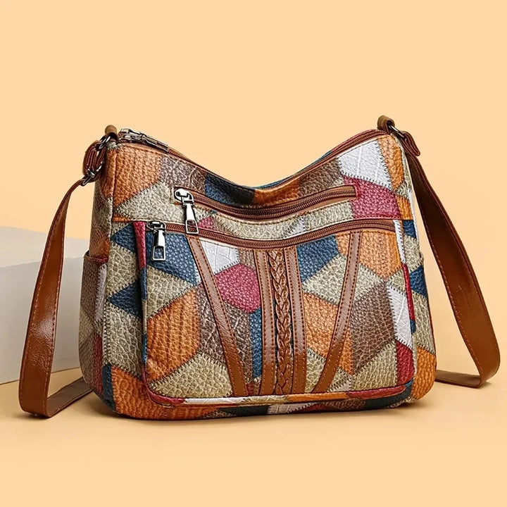 Pamela | Women's Vegan Leather Patchwork Shoulder Bag