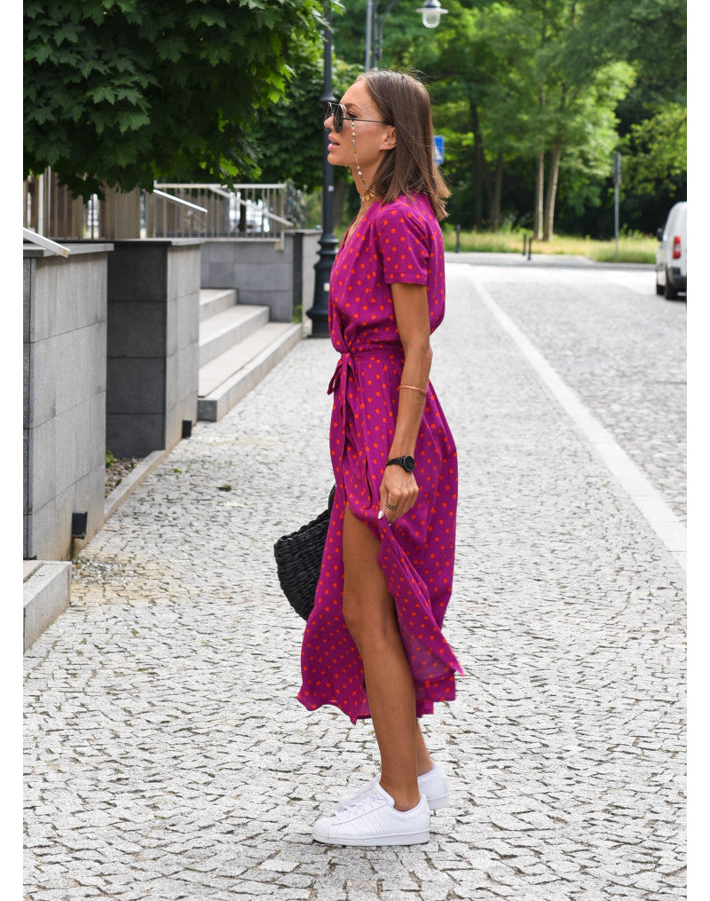 Marlene | Women's Floral V-Neck Wrap Midi Dress
