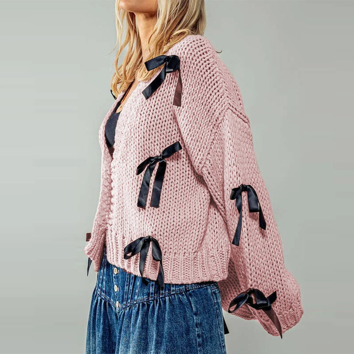 Women's Stylish Bow Detail Cardigan